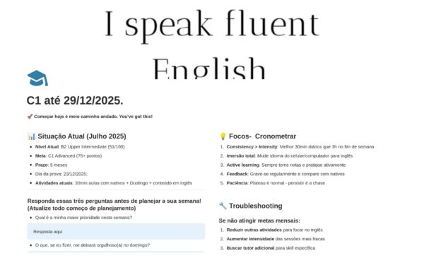 Plano de Estudos para Idiomas