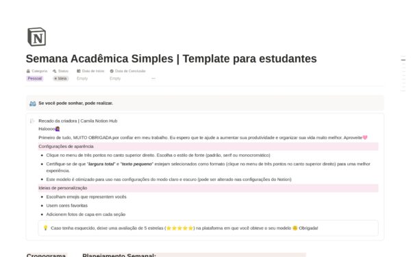 Template para estudantes
